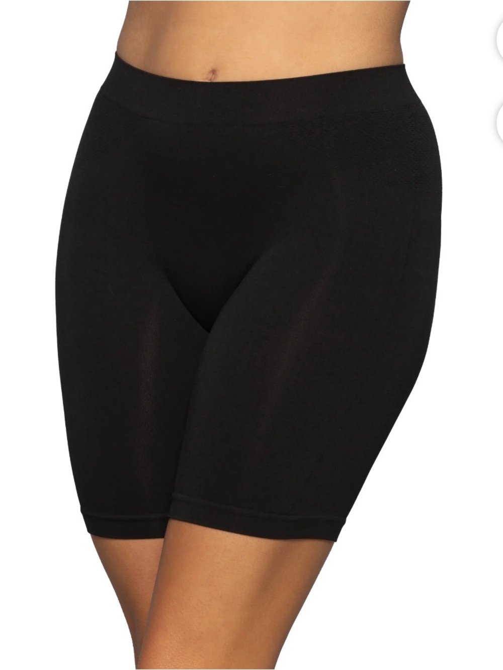 Vanity Fair Black High-Waist smoothing slip shorts  seamless and soft. NEW